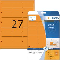 Herma 5141 Universaletikett, 63,5 x 29,6 mm, ohne Marke, Hausmarke Herma, Orange – 540 Etiketten