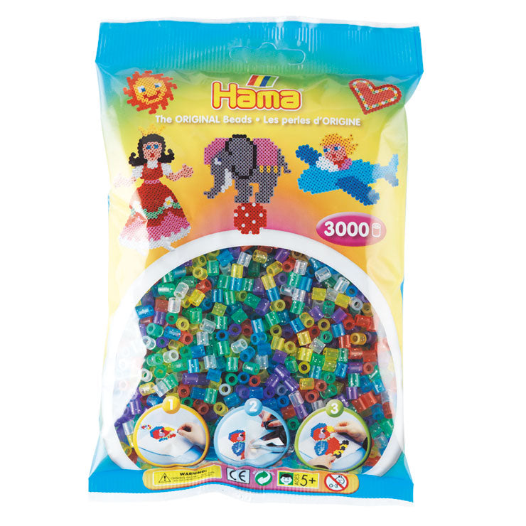 Hama -Eisenperlen 3000 Stück Glitzer