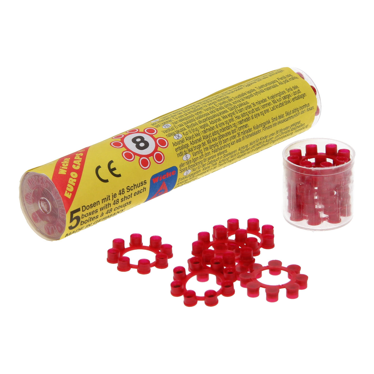 Johntoy Wicke Amorces Schachtel mit 10 Rollen à 8 Schuss rund für Spielzeugpistole