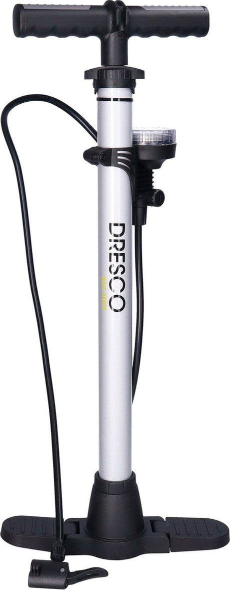 Dresco Fahrradpumpe Manometer 52 cm Dunlop, Presta, Schrader Valiel Silber