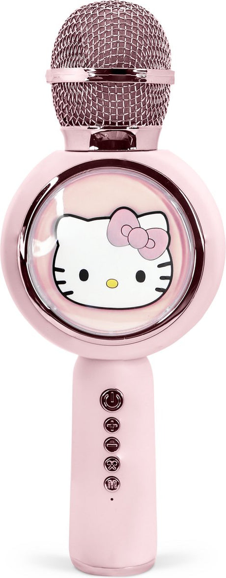 OTL Technologies Hello Kitty – kabelloses Karaoke-Mikrofon für Kinder – beleuchtetes LED-Display – Lautsprecher – Sprachverzerrung