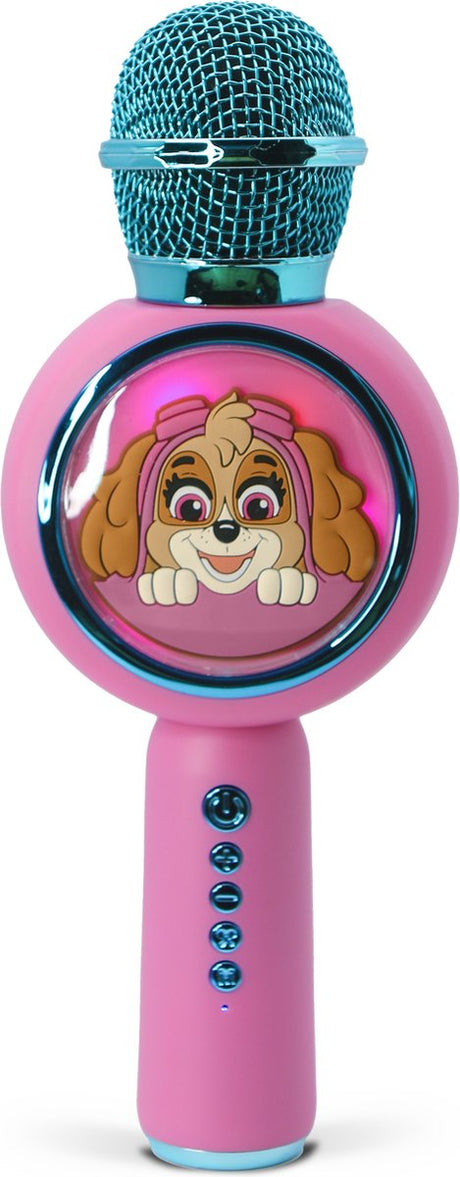 OTL Technologies Paw Patrol Skye – kabelloses Karaoke-Mikrofon für Kinder – beleuchtetes LED-Display – Lautsprecher – Sprachverzerrung