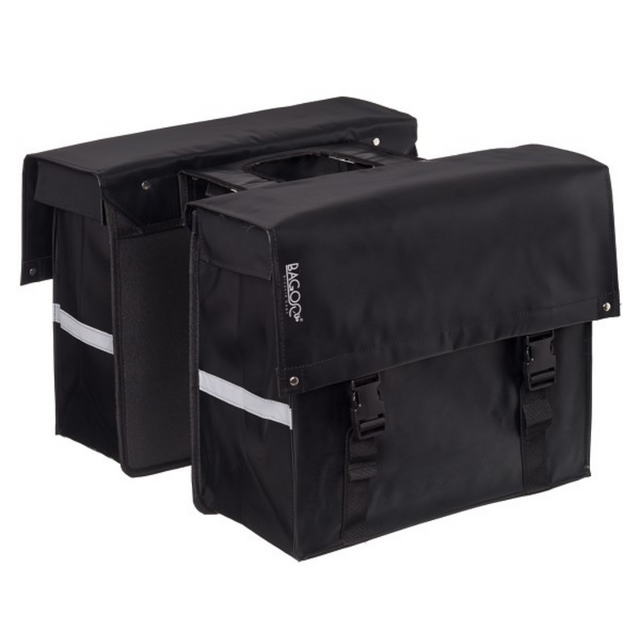 Bagoo doppelte Fahrradtasche Bisonyl schwarz, Fassungsvermögen 46l