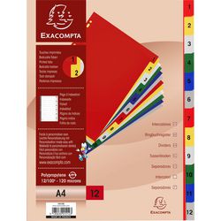 Numerische Tabs Exacompta 1512e PP (Polypropylen) Farbpalette