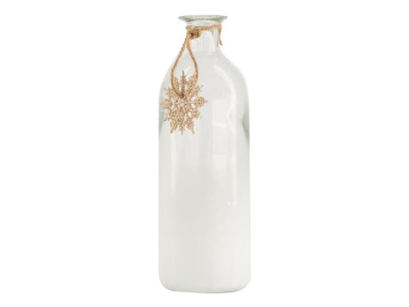 Dijk natural collections fles van glas ø7x20.5cm met decoratie ster glitter
