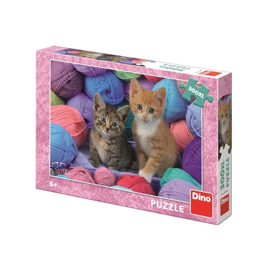 Dinotoys Dino-Puzzle – süße Kätzchen in der Wolle – 300 XL-Teile