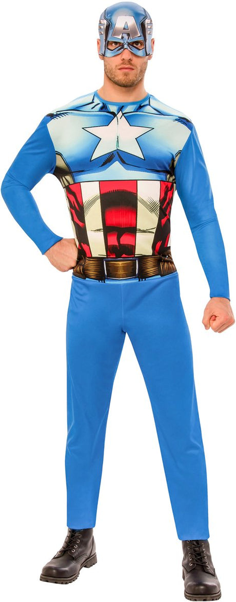 The Avengers Captain America Kostüm für Erwachsene – Fasching – Größe XL – Karnevalskleidung