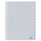 Tabs Kangaro PP PVC G412cm A4 120 Mikron grau 12-teilig 23-Loch bedruckt