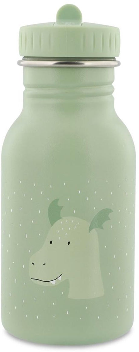 Trixie Trinkflasche - mr. Drache – Edelstahl-Wasserflasche für Kinder – 350 ml – auslaufsichere Flasche – grün – Drache