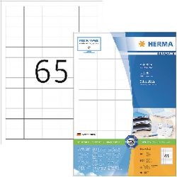 Herma-Etiketten ohne Marke, weiß, 38,1 x 21,2 Premium, A4, 6500 Stück.