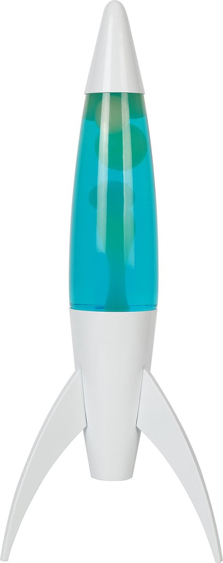 I-total Lavalampe – Lavalampe – Stimmungslampe – 45 x 20 cm – Glasaluminium – 25 W – blaue Flüssigkeit mit grüner Lava – weißer Sockel – XL2933