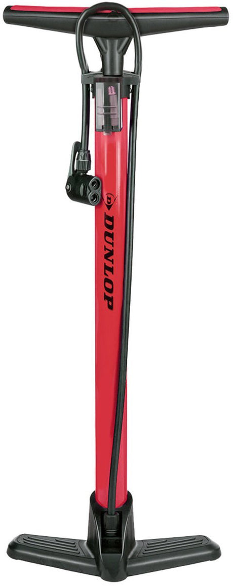 Dunlop fietspomp - fiets pomp voor , schrader en frans ventiel - staande pomp incl. adaptoren voor waterspeelgoed en ballen