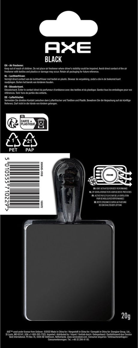 California Scents Axe Lufterfrischer Mini Vent 3 cm schwarz schwarz