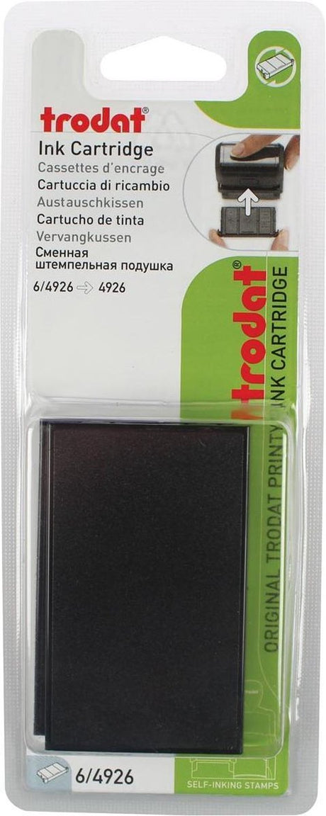 Trodat Ersatzkissen schwarz | für Stempel 4926 | Blister mit 2 Stück