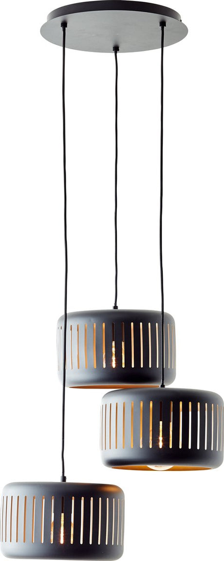 Brilliant Tyas – Hängelampe – E27 max. 3 x 60 W – Schwarzgold