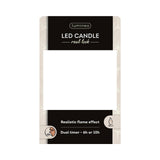 Lumineo realistische led kaars met wax pit en vlam effect ã˜7.5x9,5cm rood met 6uur timer werkt op batterij