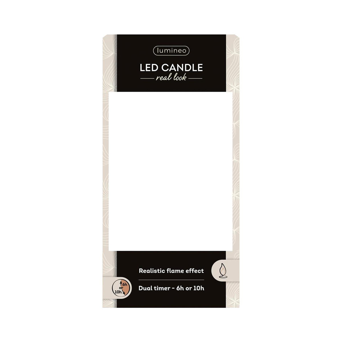 Lumineo realistische led kaars met wax pit en vlam effect ø7.5x13,5cm rood met 6uur timer werkt op batterij