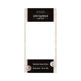 Lumineo realistische led kaars met wax pit en vlam effect ø7.5x13,5cm licht grijs met 6uur timer werkt op batterij