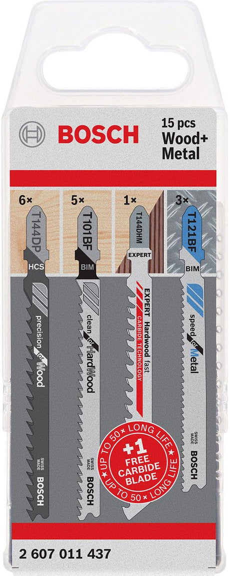 Bosch wood and metal serie - brzeszczot set - 15 stuks - hout en metaal