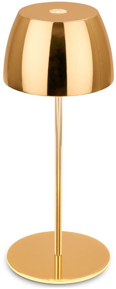 Briloner Serina Mini – kabellose LED-Tischleuchte IP44 – 7503017 – dimmbar – Touch – spritzwassergeschützt – kabellos – austauschbarer Akku und Lichtquelle – ø8 x 20 cm – goldfarben