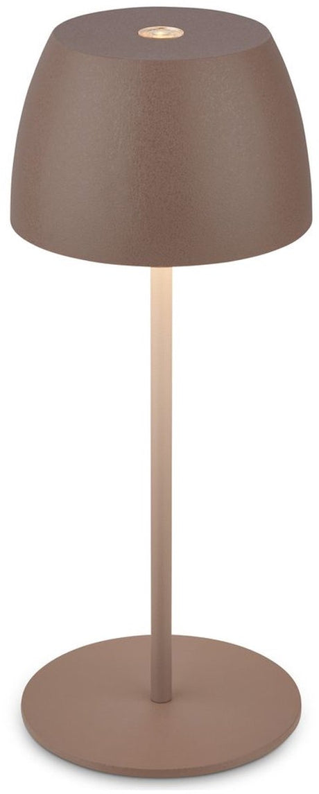 Briloner Serina Mini – kabellose LED-Tischleuchte IP44 – 7503012 – dimmbar – Touch – spritzwassergeschützt – kabellos – austauschbarer Akku und Lichtquelle – ø8 x 20 cm – Schirm Sand