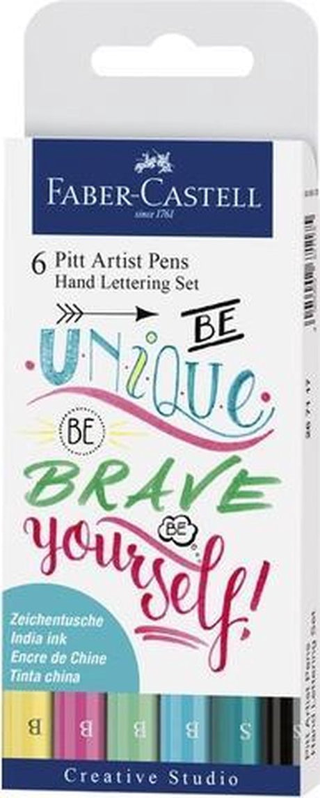 Faber-Castell Brushpen – Zeichenstift – Pitt Artist Pen – Handlettering-Set Be Unique – 6-teilig – FC-267116