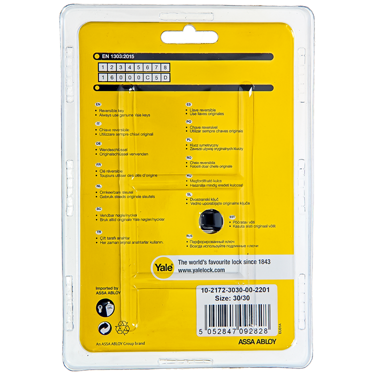Yale 1060525 - profielcilinder 2100 mv 60mm(30 30) | 2 stuks