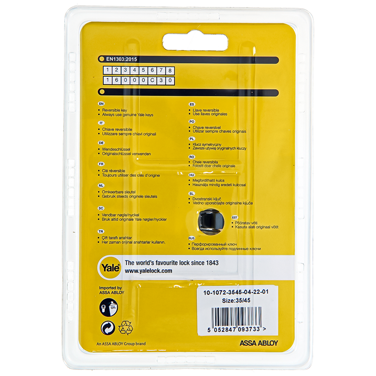 Yale 1060540 - profielcilinder 1000 mv 80mm(35 45) | 2 stuks