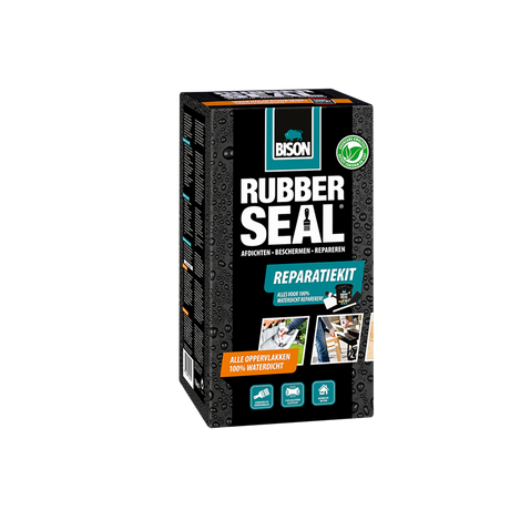 Bison rubber seal reparatiekit - reparatieset met coating op rubberbasis voor het afdichten, dakgoot repareren, waterdicht maken, beschermen en repareren, binnen en buiten, 750ml pot