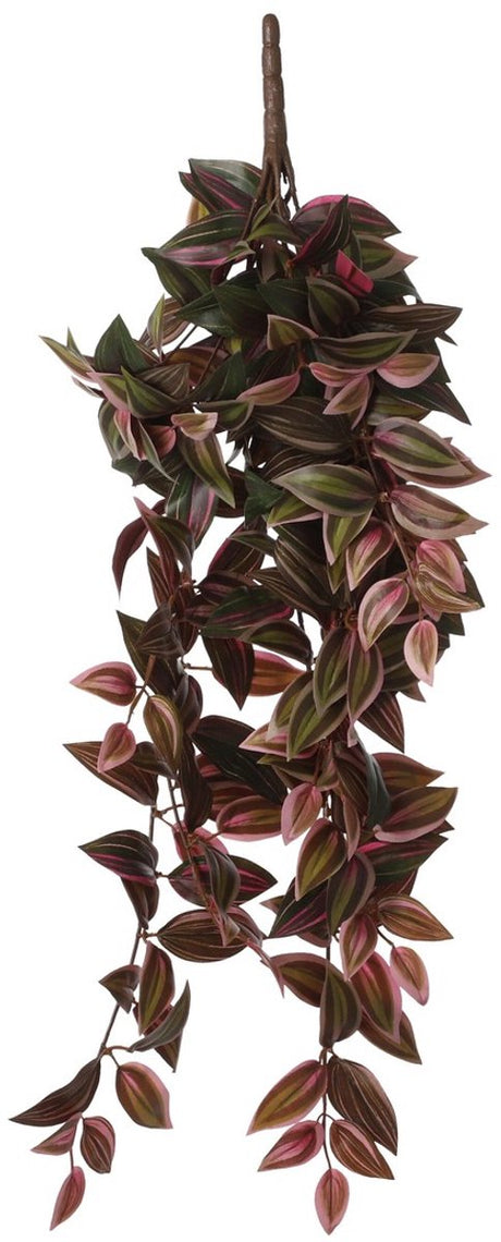 Mica decorations tradescantia kunst hangplant - l15 x b20 x h54 cm - bordeaux