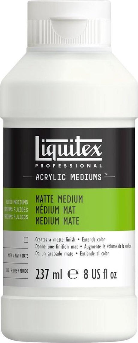 Liquitex 5108 professionelles Mattmedium 237 ml – flüssiges Acrylmedium, matt, transparent, flexibel – mattes Medium