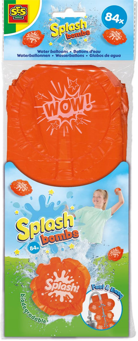 Ses creative – Spritzbomben – Wasserballons 84 Stück – schnell und gleichzeitig befüllen – ohne Knoten zu binden – Alternative zu Wasserballons