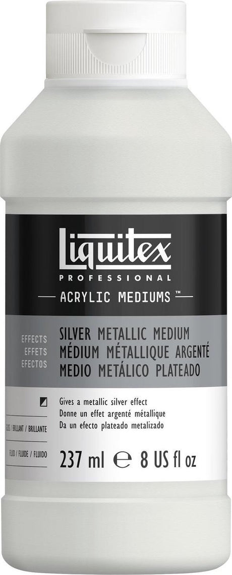 Liquitex Metallic 8508 Silbermedium 237 ml – Acrylmedium mit Silbereffekt, lichtecht mischbar – Acrylzusatz
