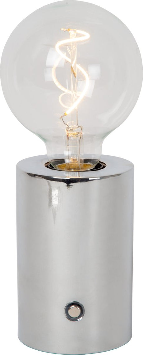 Lucide vivo - wiederaufladbare Tischleuchte - Akkupack - ø 8 cm - LED dimmbar - E27 - 1x1W 2700K - Chrom