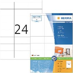 Markenlos ohne Marke Herma Prem. Etiketten weiß 70x35 100 Bl. DIN A4 2400 Stück 4429