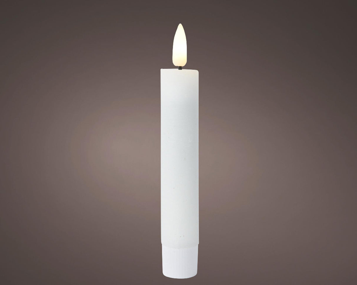 Lumineo Tafelkerzen-Set LED-Flamme 16cm weiß 2-teilig