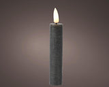 Lumineo Tafelkerzen-Set LED-Flamme 16cm grau 2-teilig