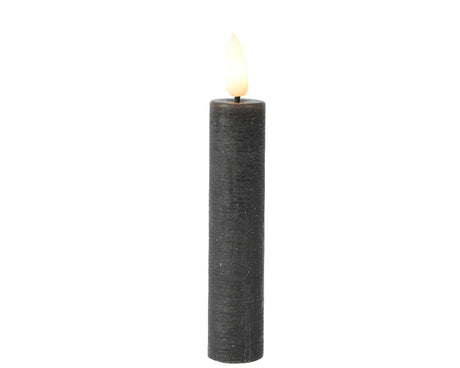 Lumineo Tafelkerzen-Set LED-Flamme 16cm grau 2-teilig