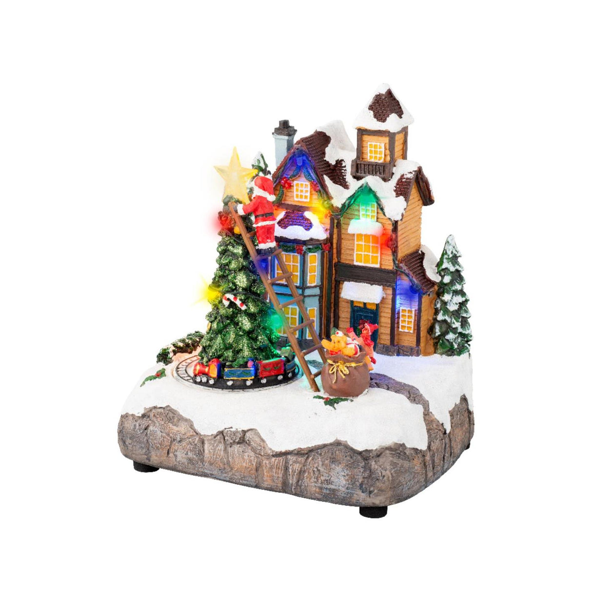 Lumineo Weihnachtsszene Weihnachtsbaum LED 16x19x22cm