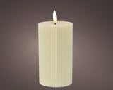 Lumineo Kerze LED gerippte Flamme 15,5cm creme