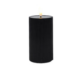 Lumineo Kerze LED gerippte Flamme 15cm schwarz