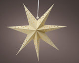 Lumineo Star LED Karton 40cm mit Timer creme