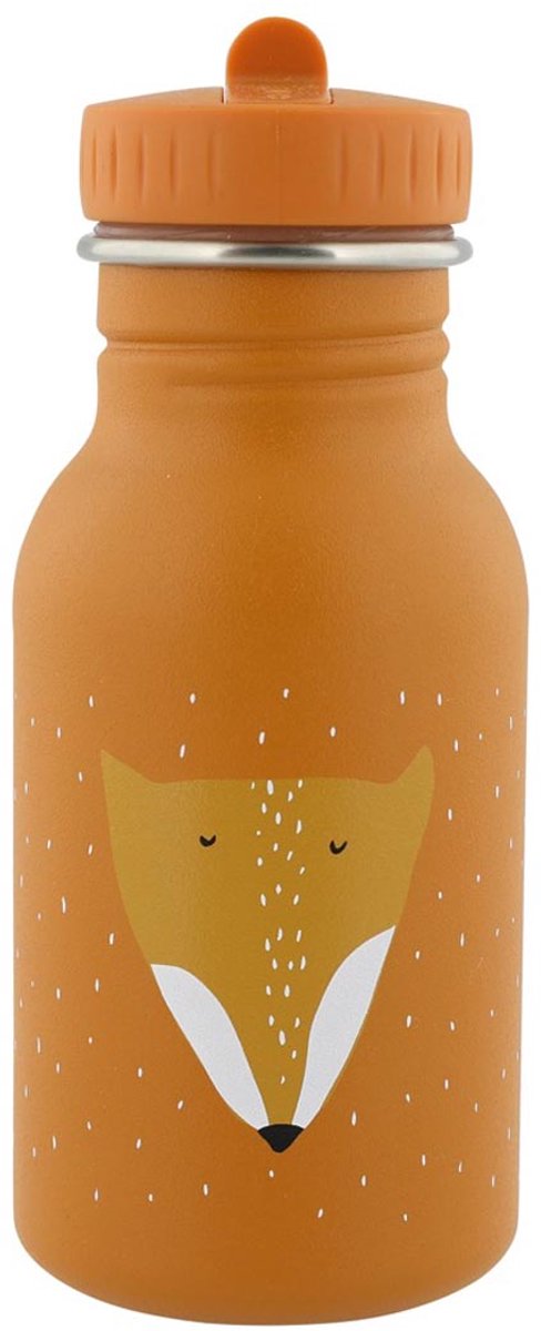 Trixie Trinkflasche - mr. fox – Edelstahl-Wasserflasche für Kinder – 350 ml – auslaufsichere Flasche – Orange