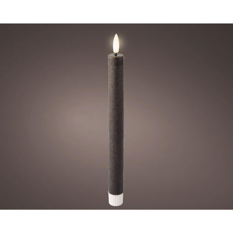Lumineo LED-Menükerzenset Wachsgrau ø2,2xh24,5cm