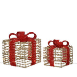 Lumineo Geschenkset LED mit Schleife 2-teilig Gold