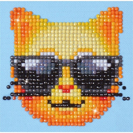 Diamond Dotz Diamond Painting Coole Katze 10x10 cm