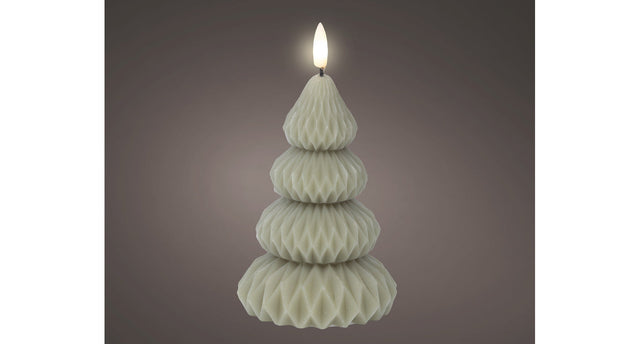 Led kaars wax steady binnen groen warm wit d9 h13,5cm
