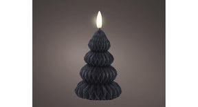 Led kaars wax steady binnen zwart warm wit d7,2 h10,5cm