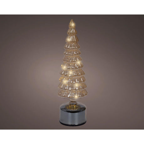 Lumineo Weihnachtsbaum LED Glas bernsteinfarben h34cm drehbar