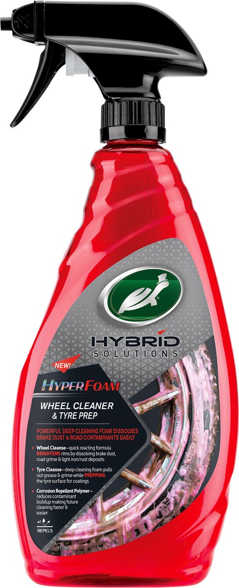 Turtle Wax HS Hyperfoam Radreifenreiniger – schnell reagierende Formel – frischt Felgen auf – löst Bremsstaub, Straßenschmutz und leichte Eisenablagerungen – 680 ml